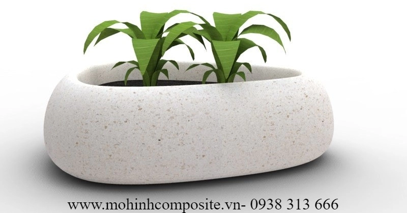 chau hoa mini composite dep 1 6151 - Chậu hoa composite [ 800x800x450mm ]